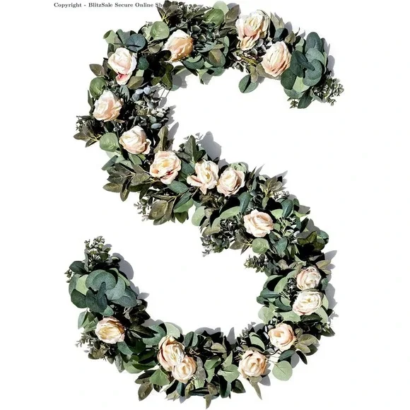 Premium Cream Rose & Greenery Letter Wreath - Home Accents