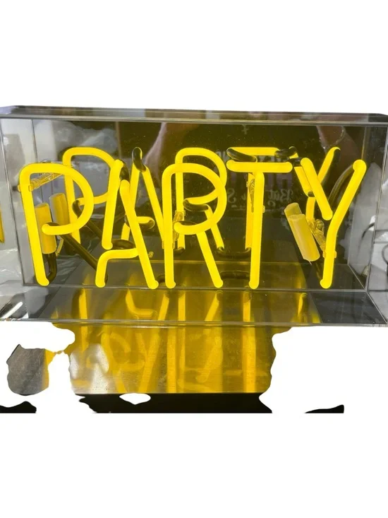 Yellow “PARTY' Neon LED Sign - Home Party Supplies