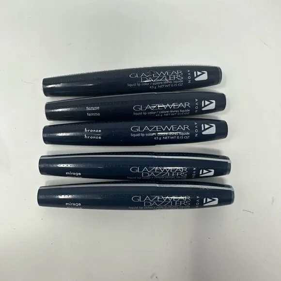 Avon Glazewear Dazzle Liquid Lip Color Lip Gloss Lot of 5 New Sealed