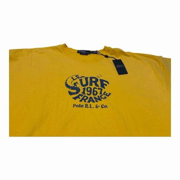 Polo Ralph Lauren T-Shirt Men's XL/TG Yellow Graphic Jersey Vintage Fit NWT