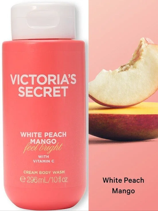 Victoria's Secret White Peach Mango Cream Body Wash 10oz NEW