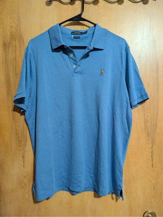 Polo Ralph Lauren Classic Fit Light Blue Cotton Polo Shirt Large