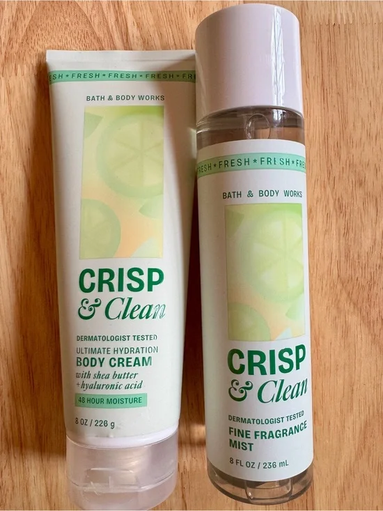 Bath & Body Works Crisp & Clean Body Cream & Fine Fragrance Mist - Light Green