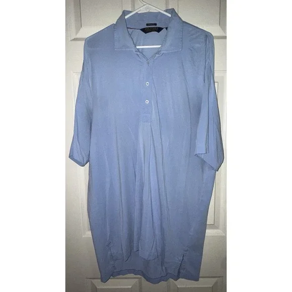 Polo Golf‎ Ralph Lauren Shirt Lisle Mens XL Stretch Blue  Short Sleeve