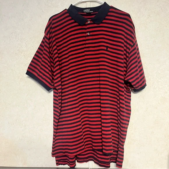 Red‎ and Black Striped Polo Shirt