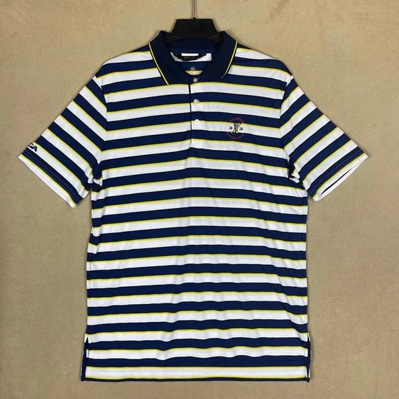 Polo Ralph Lauren Golf Shirt‎ Mens L Multicolor Striped Golf Tournament Logo