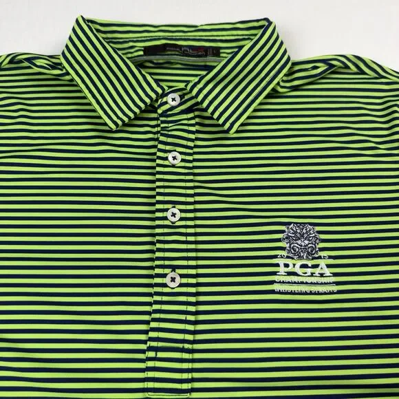 RLX Ralph Lauren Golf Polo Mens L 2015 PGA Championship Whistling Straits Stripe