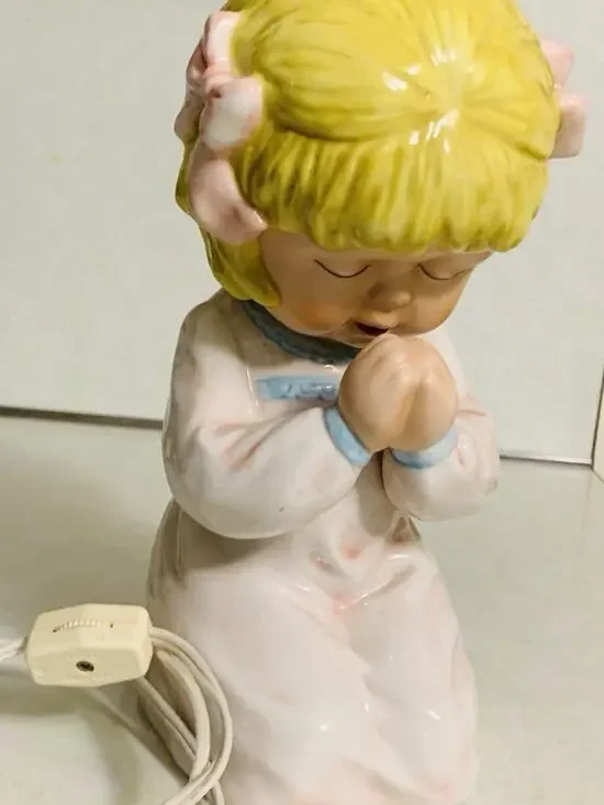 About Face Designs Vintage Praying Girl Ceramic 12