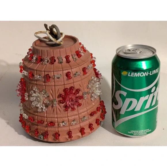 1970s Lawnware Hanging Swag Patio RV Camper Flower Pot Light Brown Red 5.5 In