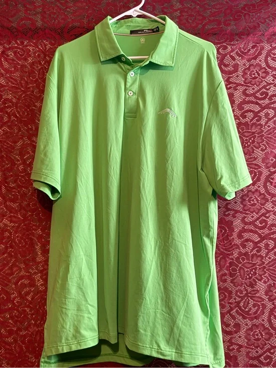 RLX Ralph Lauren Bright Lime Green Moisture Wicking Golf Polo Shirt Men's XL