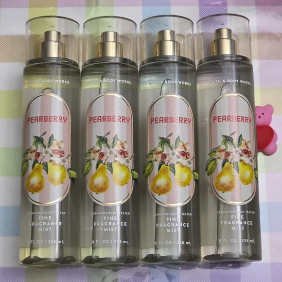 Bath & Body Works Pearberry Fine Fragrance Body Mist Set of 4 NEW RARE