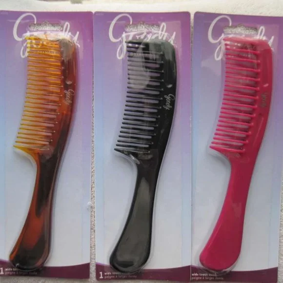 Solid Plastic Curved Wide Spaced Teeth Tooth Super Detangling Hair Comb Detangle