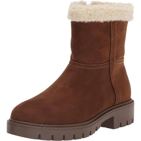 XOXO Espirt Women's Ariana Fashion Boot Block Heel Size 7.5 Walnut New