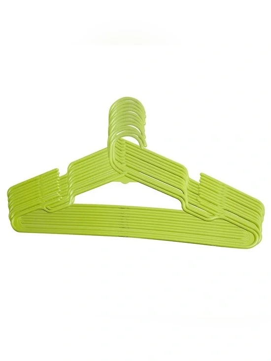 10/$25🦋 Lot of 28 Mainstays Plastic Notched Adult Hangers in Lime Green