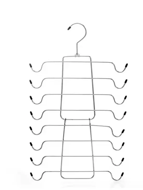 Space-Saving Chrome Multi-Tier Tanks, Bras, Camisoles Hanger - 8 Tier