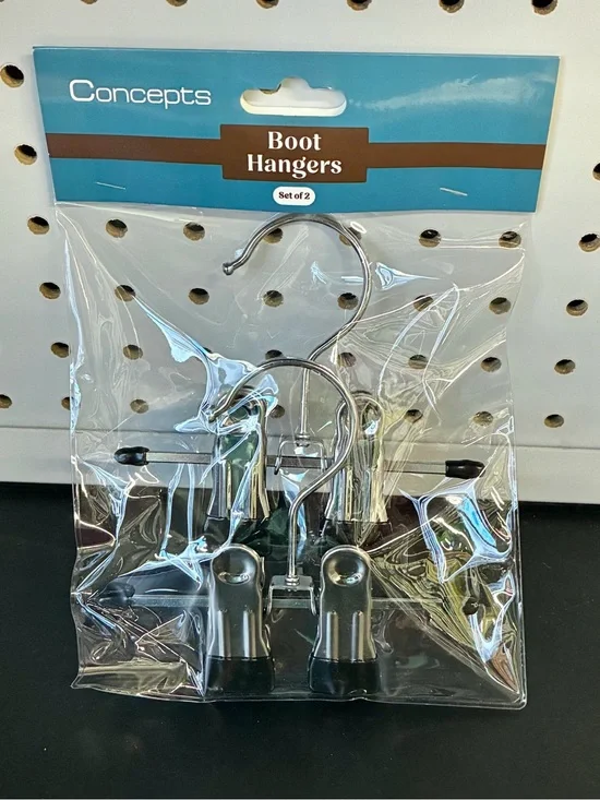 🌶️$5🌶️ NEW Metal Boot Hangers Set of 2 Silver Unisex