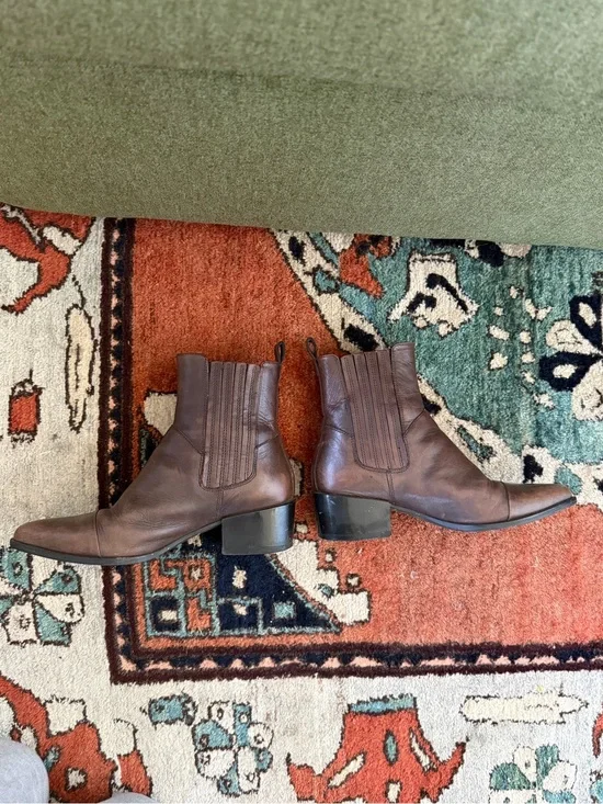 Vagabond Brown Leather Ankle Boots (Sz 8)