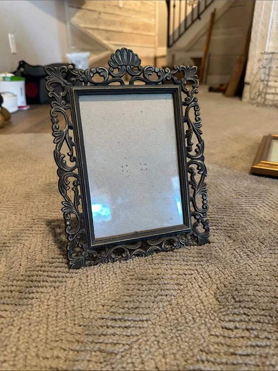 Ornate Antique Metal Picture Frame