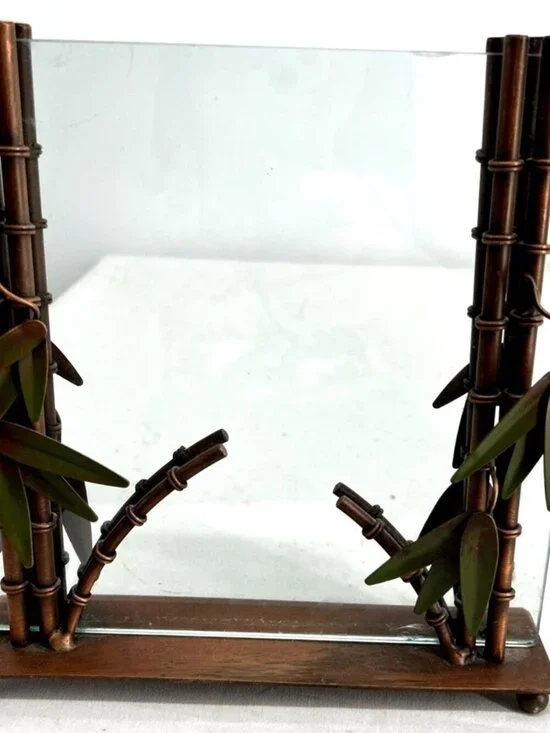 Bamboo Picture Frame Metal Tabletop 5X7 Brushed Copper Finish Tropical