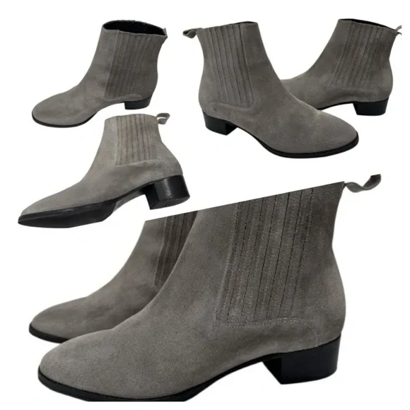 ATELIER MERCADAL Suede Gray Ankle Boots Chelsea boots size 38.5