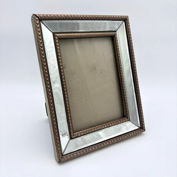 Vintage Beveled Mirror Picture Frame 5x7 Hollywood Regency Glam Vanity Decor