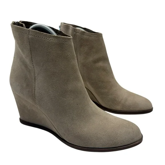 Dolce Vita Beige Stone Wedge‎ Heel Grasyn Ankle Booties Boho Chic Size 8 S-5
