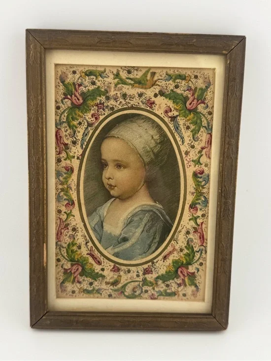 Vintage Wooden Frame Portrait Wall Art