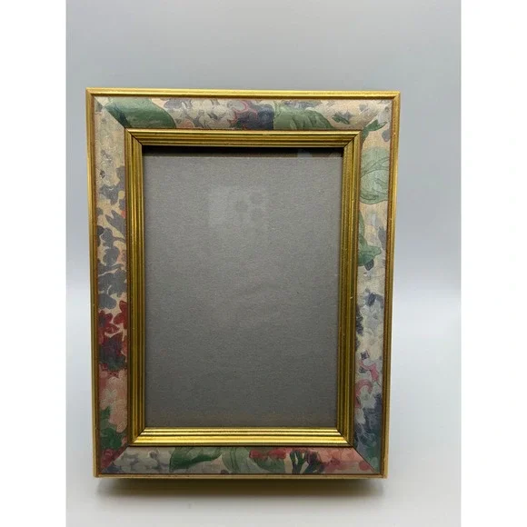 Vintage Gold Floral Photo‎ Frame Stationery Keepsake Box Velvet Lined