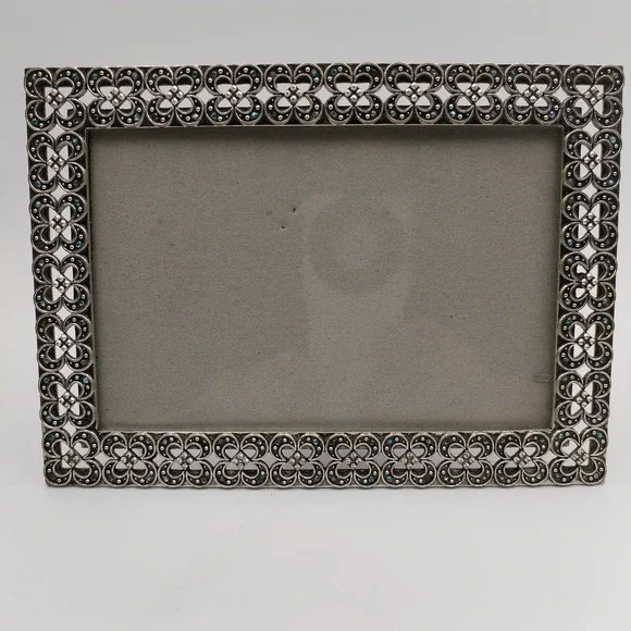 Elsa L Silver Metal‎ Filigree 5x7 Picture Frame Vintage Hollywood Regency Style
