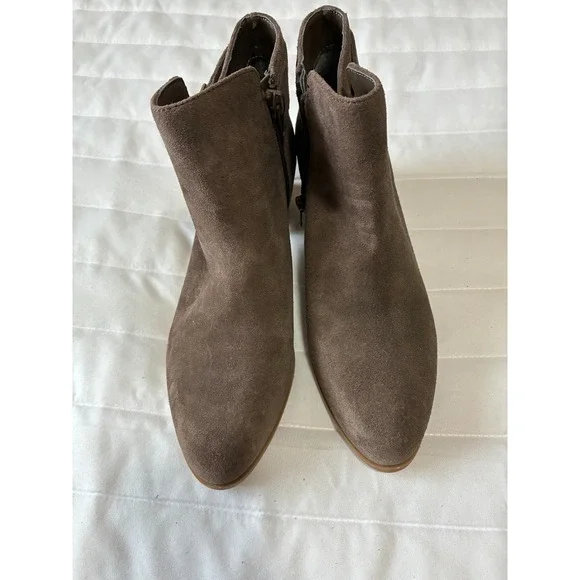 Alfani Adisonn Brown Suede Ankle Boots Block Heel Pointed Toe Womens 6M F43114
