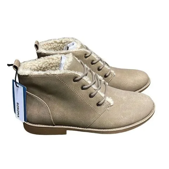 Sonoma Goods For Life® Marbling Taupe Ankle Boots Size 8 NWT