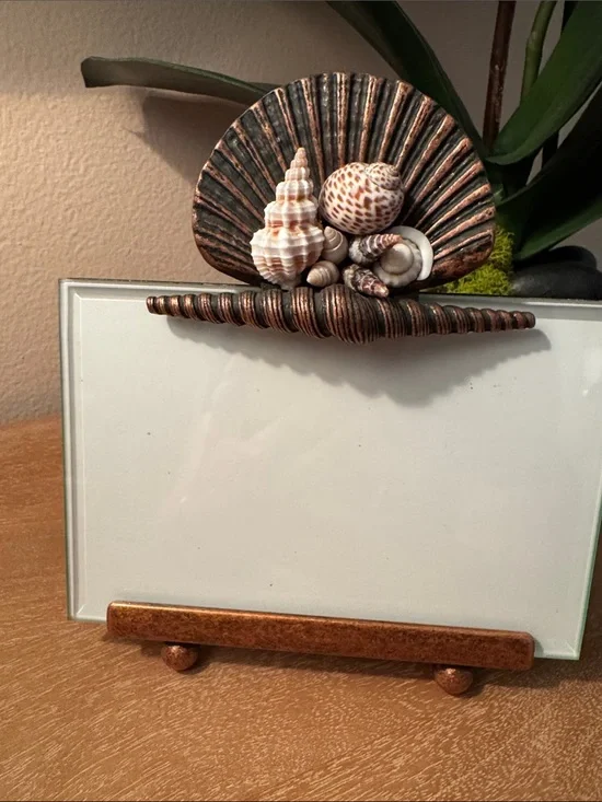 Antique Copper Colored Sea Motif Picture Frame