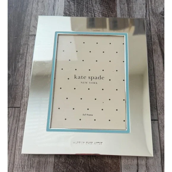 Kate Spade Picture Frame 5x7 Silver Happily Ever After Wedding Gift Decor
