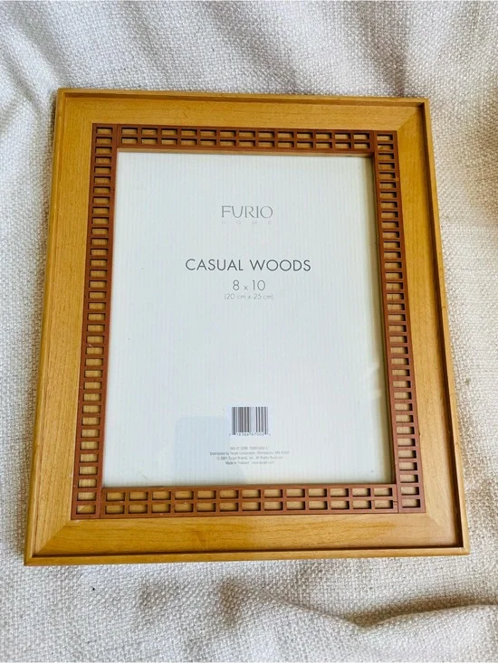 Wood Picture Frame with Decorative Inlay Light Honey Fits 8x10