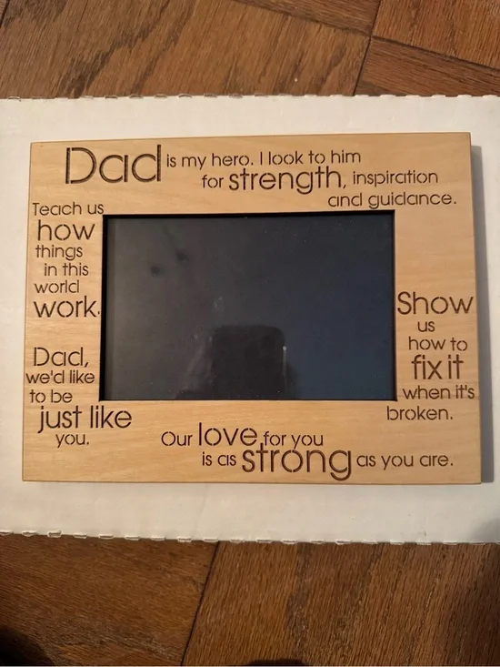 Dad Inspirational Wood Picture Frame – Natural
