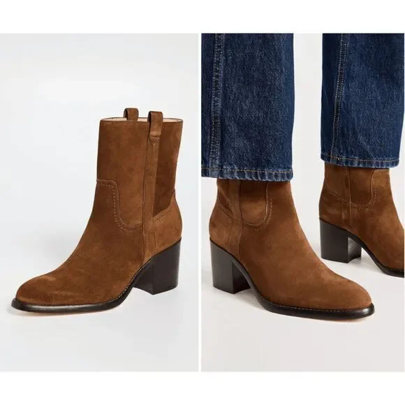 Veronica Beard Carmen Suede Western Booties US 6 $495