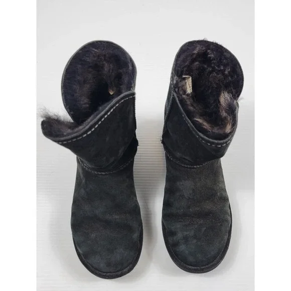 UGG Suede‎ Short Boots Meadow 1008043 Black Womens 7