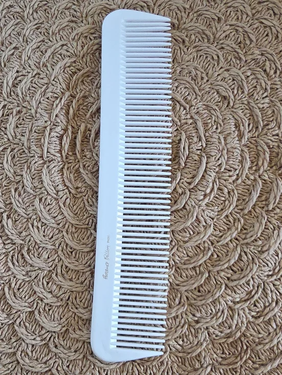 VTG Florence Billon Paris Hair Comb Dual Fine Wide Tooth White Made In France 80