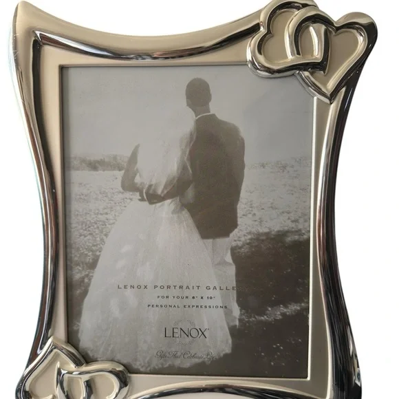 Vintage Lenox Gallery wedding Photo Frame Silver Hearts 8 X 10