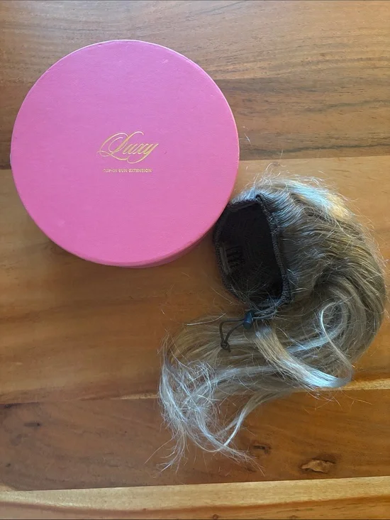 Lux Women's Hair Bun Extension in Ash Blonde and Light Brown Highlights