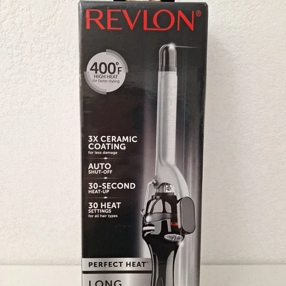 NEW Revlon Perfect Heat 3/4in Ceramic Curling Iron Auto Shut Off 30 Sec Heat Up