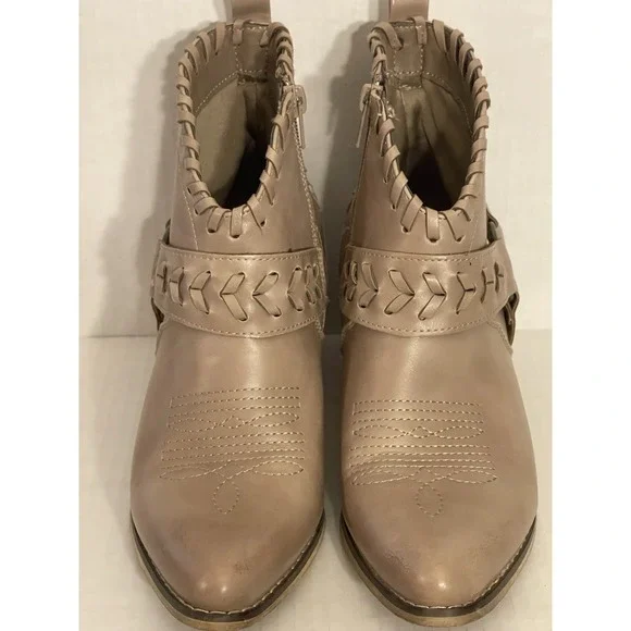 Altar'd‎ State Light Brown Ankle Boots Women Sz 6 Rynn Western Bootie Block Heel