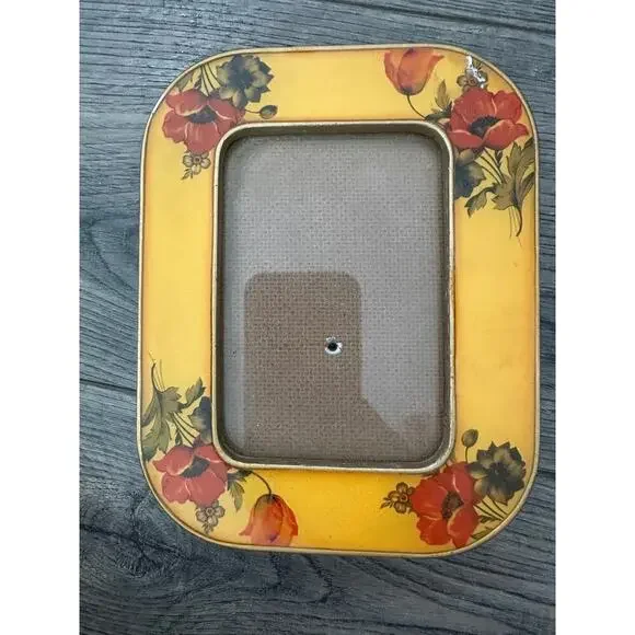 vintage The Bucklers Hand Crafted Floral Enamel Photo Frame