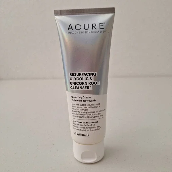 Acure Resurfacing Glycolic Unicorn Root Cleanser Cleansing Cream 4oz