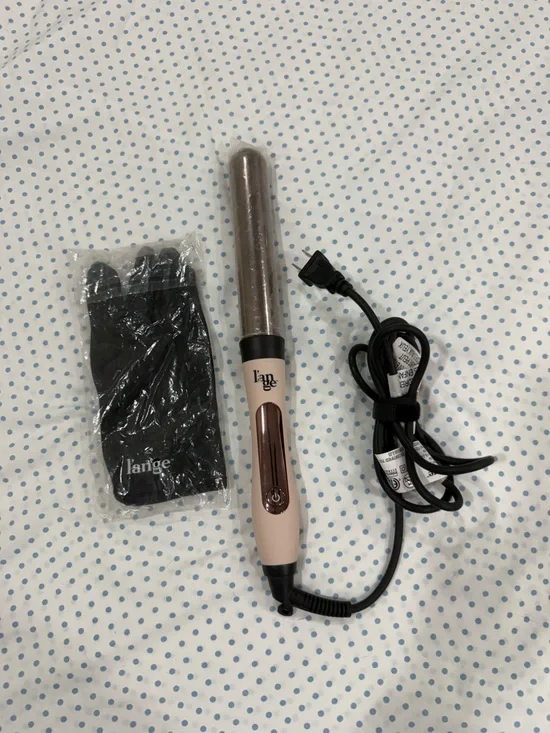 Lange Pink and Rose Gold Curling Wand with Glove