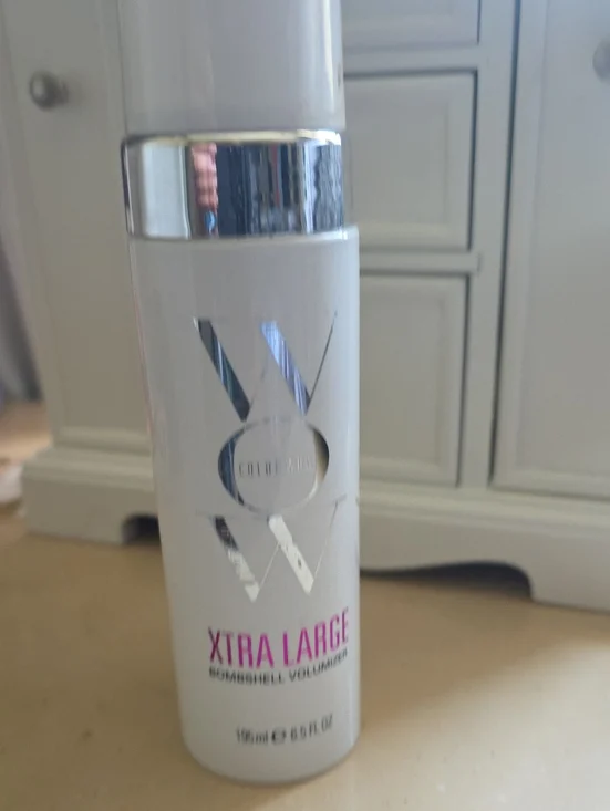 WOW couture Xtra Large Volumizing Spray — White with Silver and Pink Accents