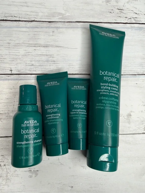 Aveda botanical repair hair care kit, mostly travel sizes