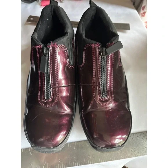 Cougar Howdoo Burgundy Patent Waterproof Front Zip Ankle Boots Womens‎ 10M