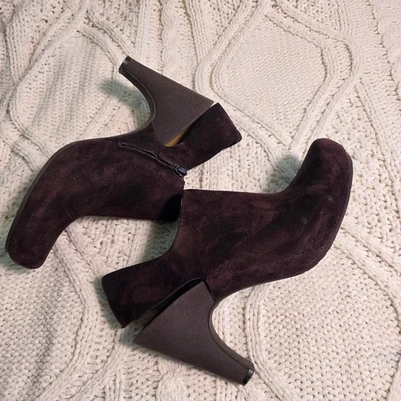 Tsubo Suede Ankle Booties‎ Brown Slingback Heels Womens 7.5 Excellent