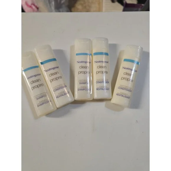 Neutrogena Clean Travel Normalizing Shampoo Conditioner Lot Of 5 New .8 Fl Oz Ea